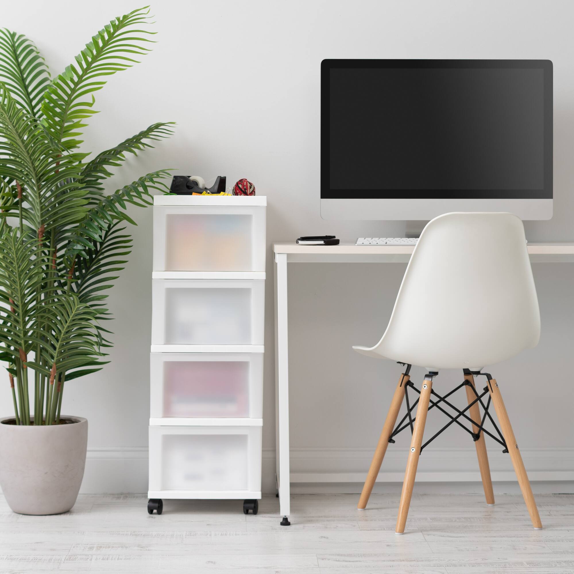 IRIS 4-Drawer Medium Cart With Organizer Top